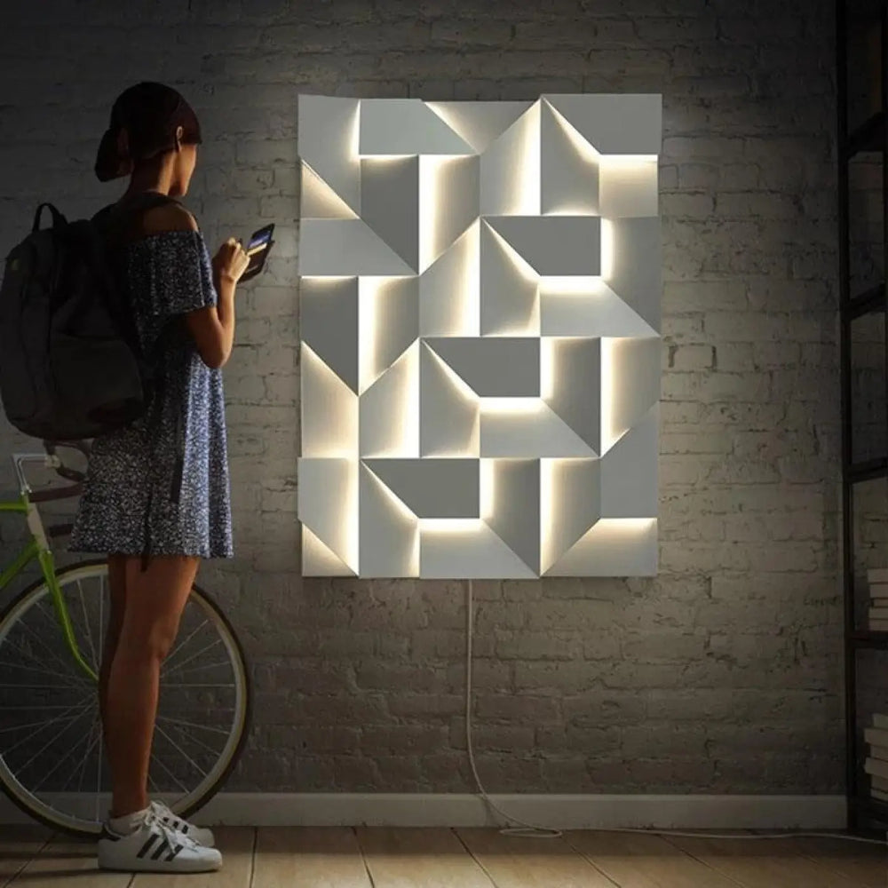 Luminaire Extérieur Blanc Design Géométrique