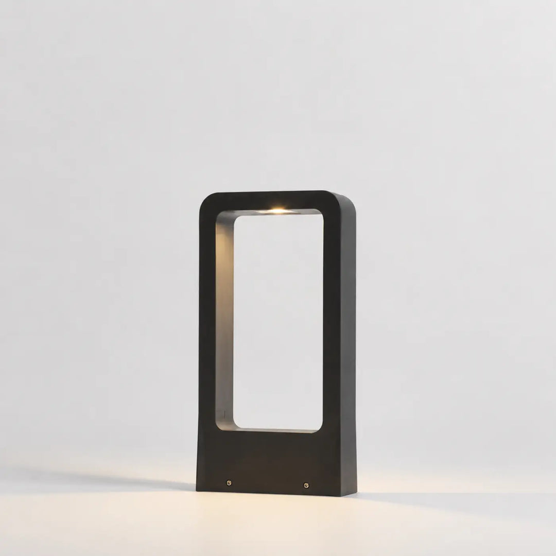 Lampe de table luminaire extérieur contemporain kyro avec cadre rectangulaire noir et éclairage led chaud minimaliste