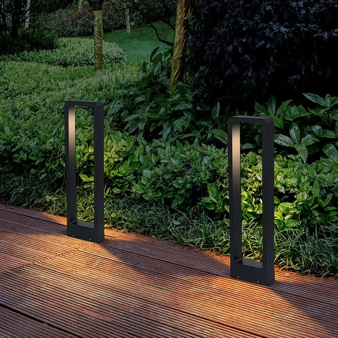 Luminaire extérieur design minimaliste en aluminium noir moderne