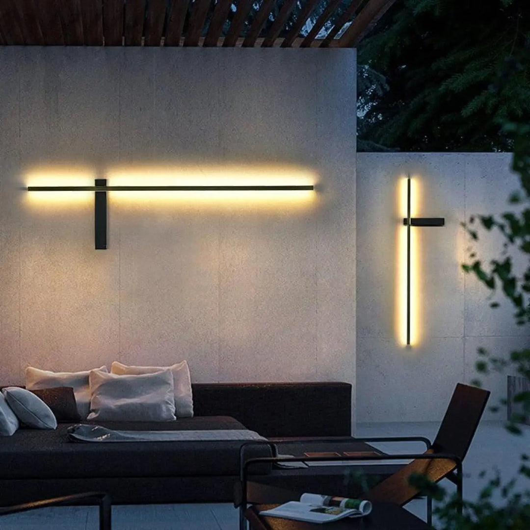 Luminaire Extérieur Sur Pied Applique Noire Croix