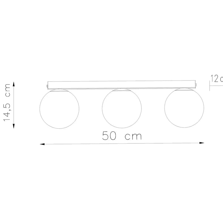 Luminaire plafonnier yoli 3 noir avec trois ampoules circulaires sur barre rectangulaire minimaliste classe à part
