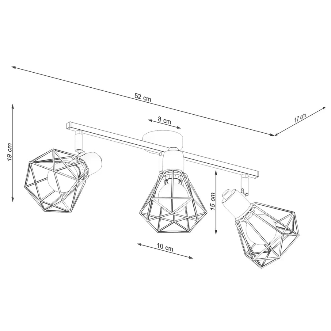 Luminaire plafonnier série artemis blanc avec trois spotlights ajustables créant une atmosphère intime