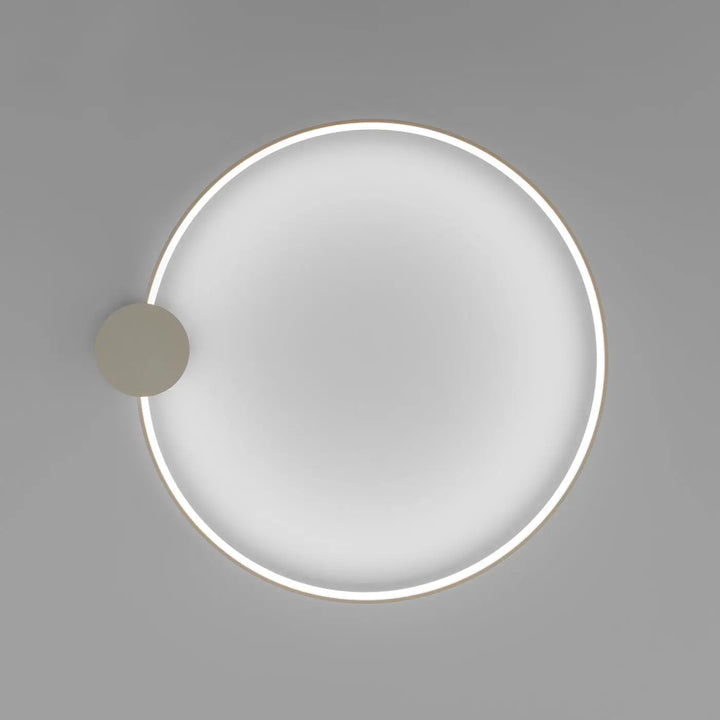Luminaire plafonnier collection rio avec anneaux led blanc chaud 4000k sur plaque aluminium allient élégance beige