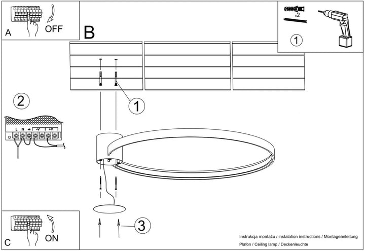 Luminaire plafonnier rio 78 blanc avec modules led concentriques et design unique pour lampes rio moderne