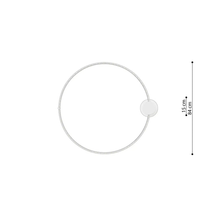 Anneau porte-serviette circulaire argenté 15 cm design unique compatible avec modules led lampes rio plafonnier blanc