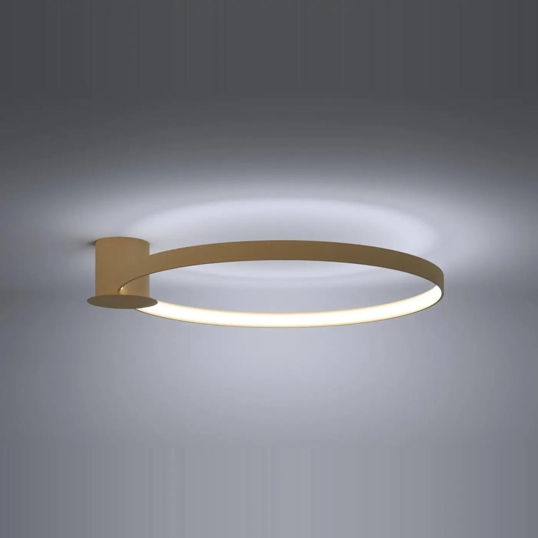Luminaire plafonnier rio 78 doré avec efficacité lumineuse élevée et design unique en led circulaire moderne