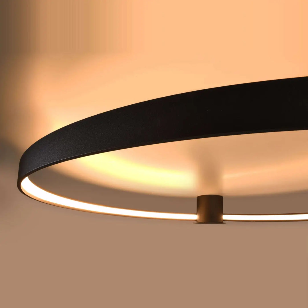 Luminaire plafonnier rio 55 noir avec modules led et efficacité lumineuse élevée en design unique et lumière chaude
