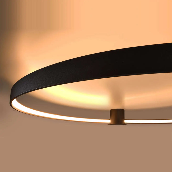 Luminaire plafonnier rio 55 noir avec modules led et efficacité lumineuse élevée en design unique et lumière chaude