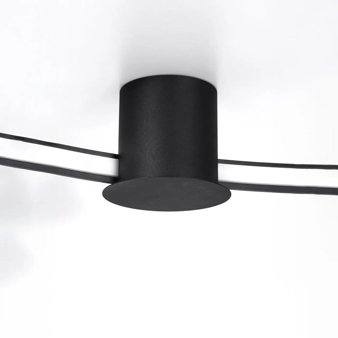 Luminaire plafonnier rio 55 4000k noir avec modules led et design unique offrant une efficacité lumineuse élevée