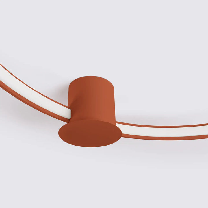 Luminaire plafonnier collection rio design moderne en forme cylindrique terracotta avec lumière 4000k rouge ocre