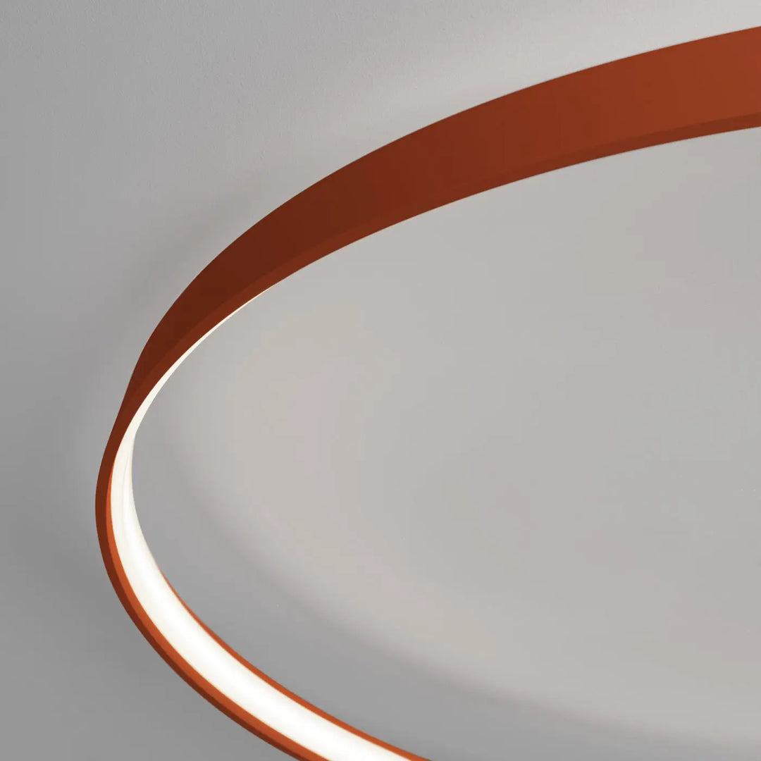 Luminaire plafonnier rio 78 avec cadre terracotta et bande led blanche, design moderne de la collection rio
