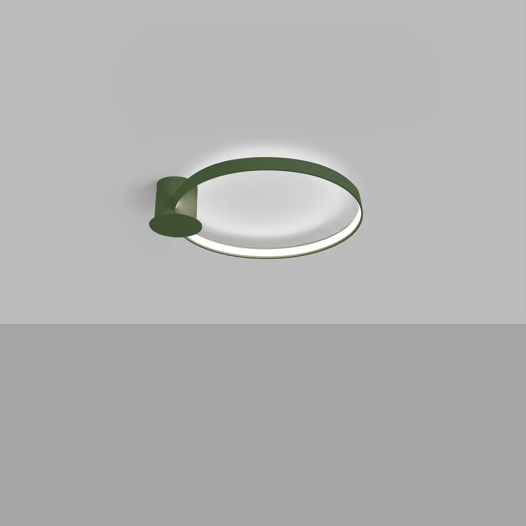 Luminaire plafonnier rio 55 vert olive avec anneaux led et cadre en aluminium alliant élégance de la collection rio