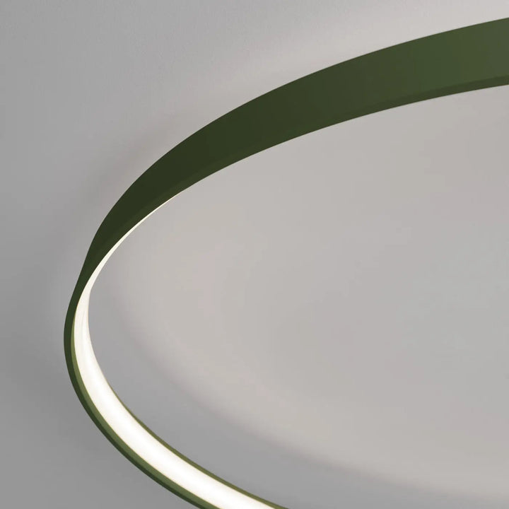 Luminaire plafonnier rio 55 vert olive avec anneaux led en aluminium allient élégance et design moderne