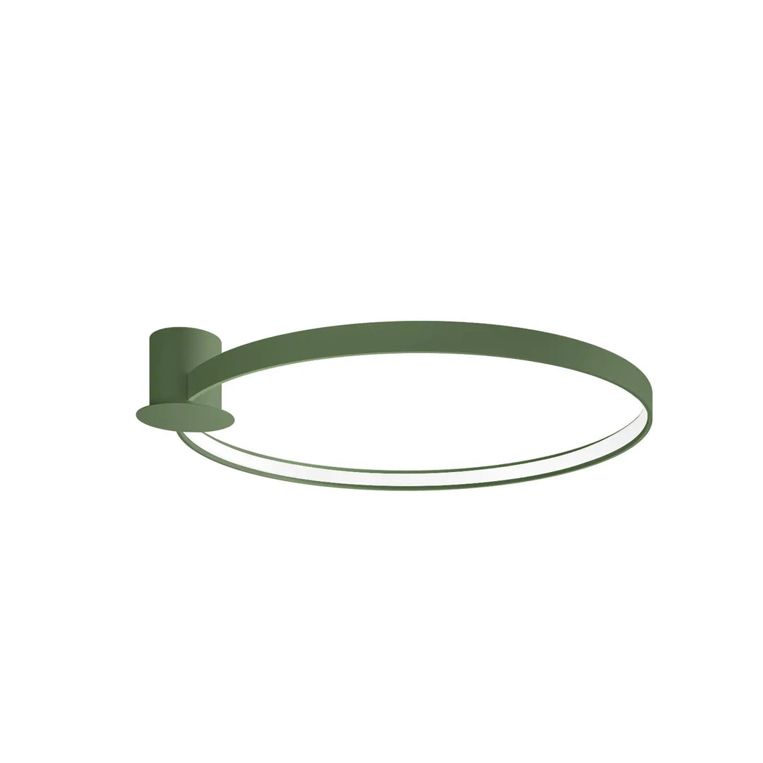 Luminaire plafonnier rio 78 vert olive en aluminium allié élégance avec anneaux led pour un design moderne minimaliste