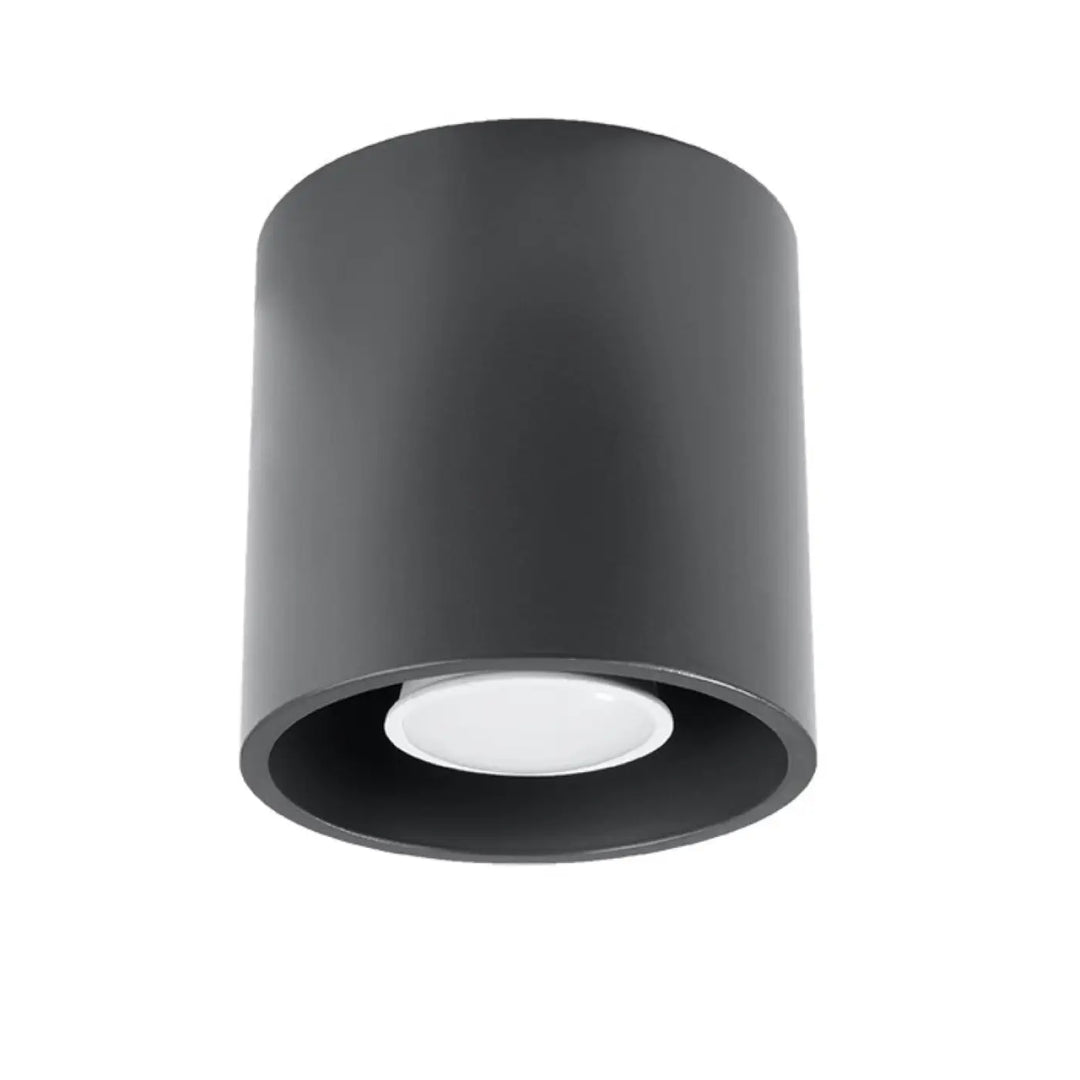 Plafonnier orbis 1 anthracite matte noir avec led circulaire blanc au centre et design moderne bois naturel