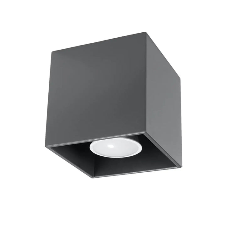 Luminaire plafonnier quad 1 anthracite cube moderne avec ampoule circulaire encastrée pour magnifique décoration