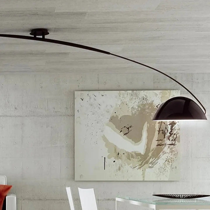 Luminaire plafonnier en arc moderne noir pour salon