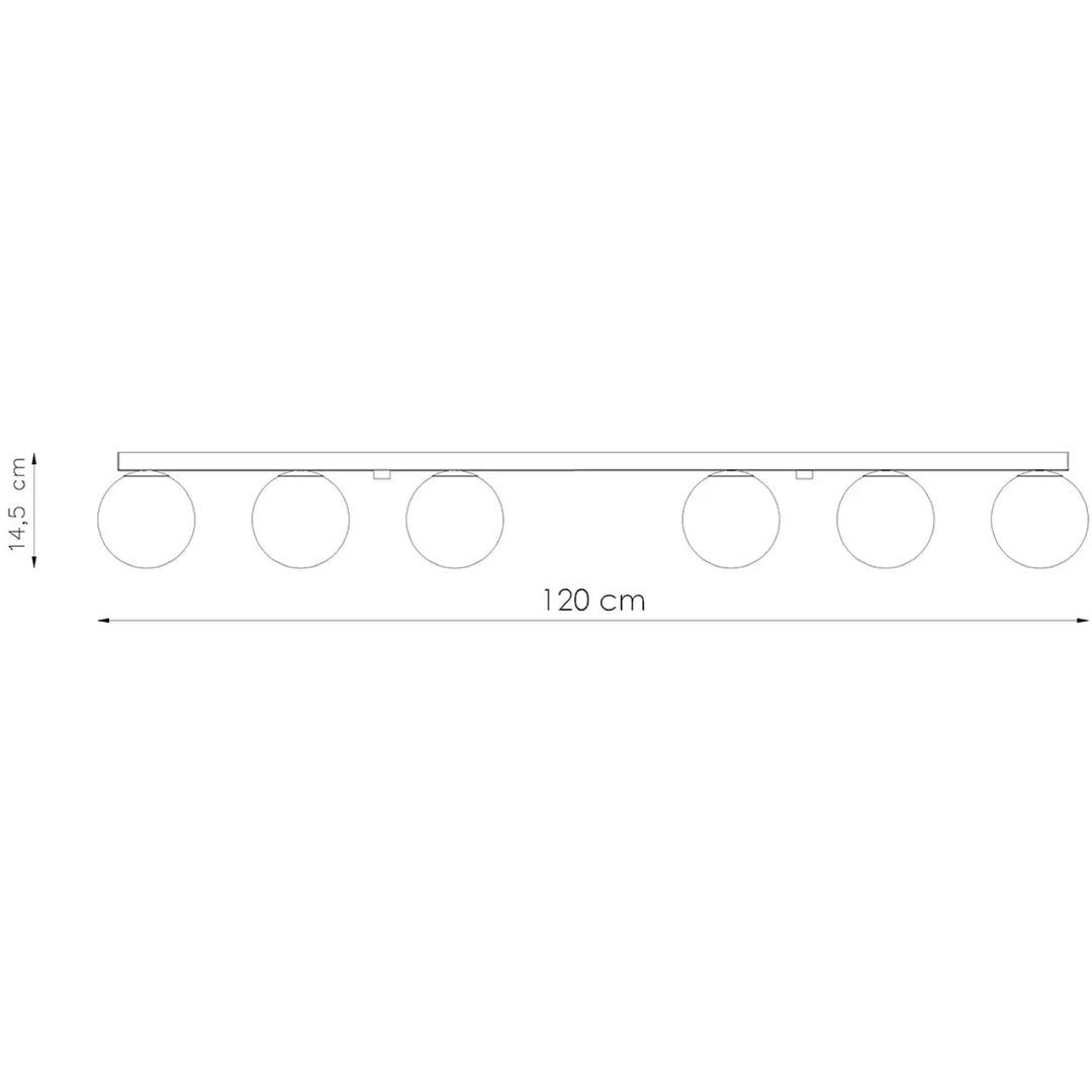 Luminaire plafonnier plafon yoli 6 blanc avec six ampoules sphériques et design minimaliste classe à part
