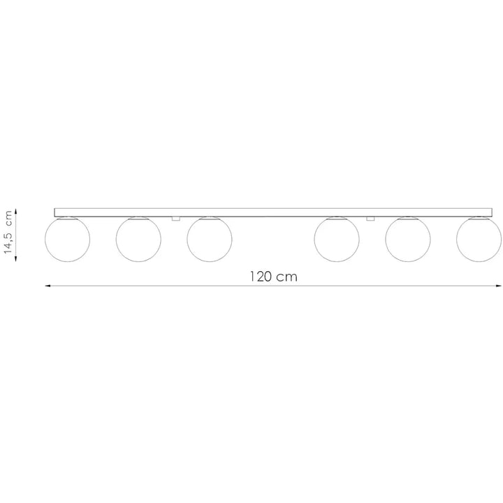 Luminaire plafonnier plafon yoli 6 noir minimaliste avec six ampoules sphériques pour un style classe à part