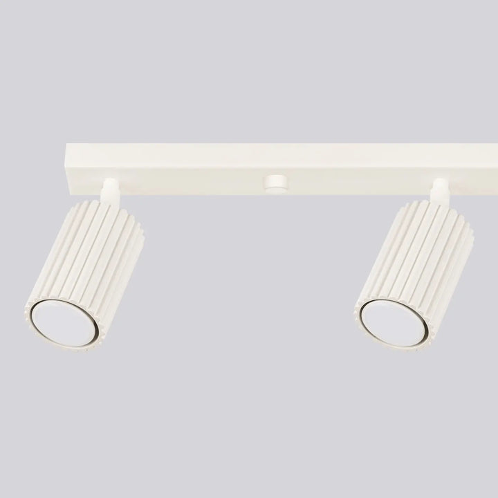 Plafonnier karbon beige à 4 ampoules gu10 interchangeables avec design minimaliste et rainures verticales modernes