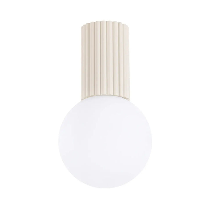 Plafonnier crème flammé avec sphère laiteuse en verre givré lampe halo décorative idéale pour bureau