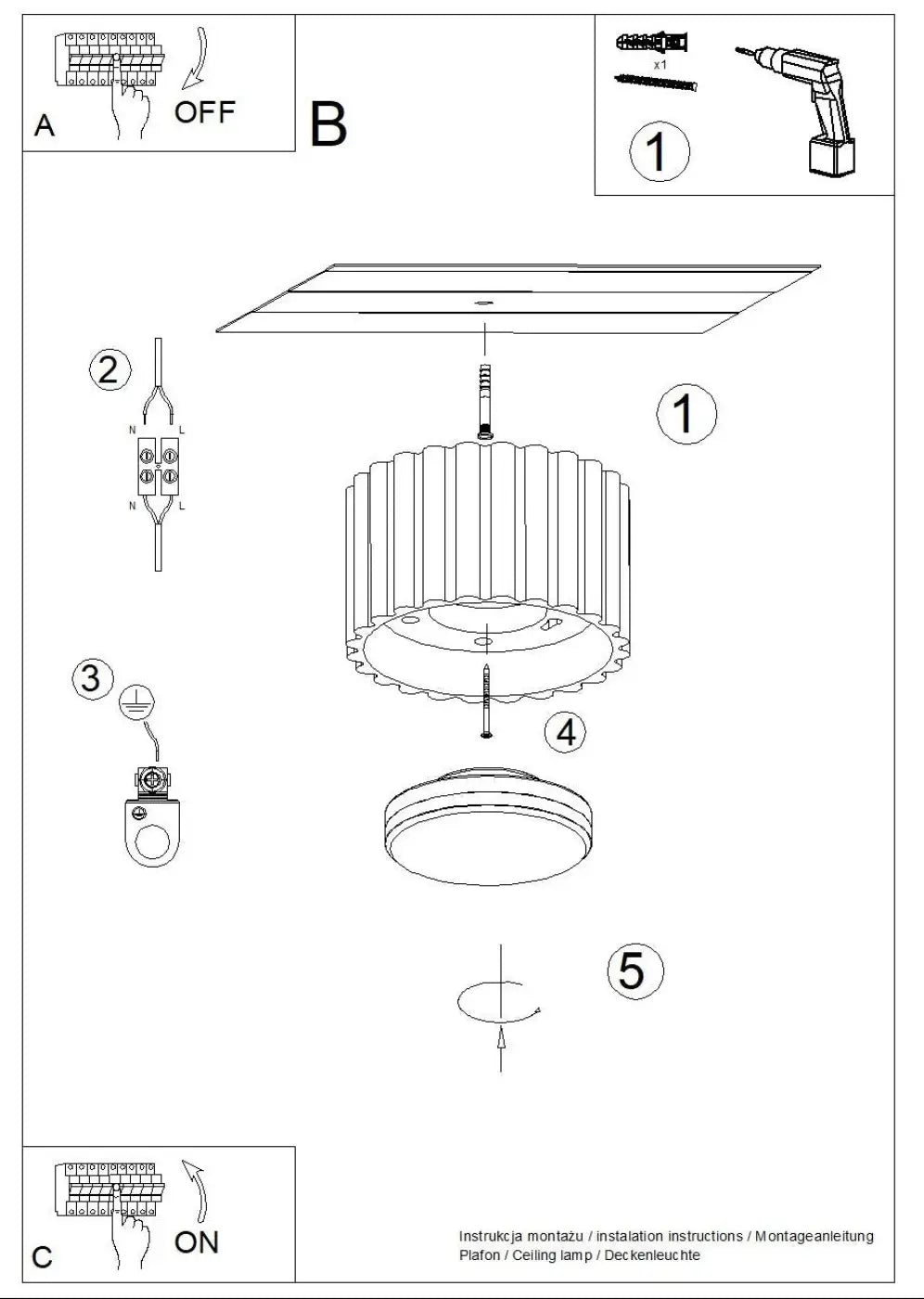 Luminaire plafonnier aura 1 beige avec forme unique inspirée, design cylindrique rainuré et multiples luminaires circulaires