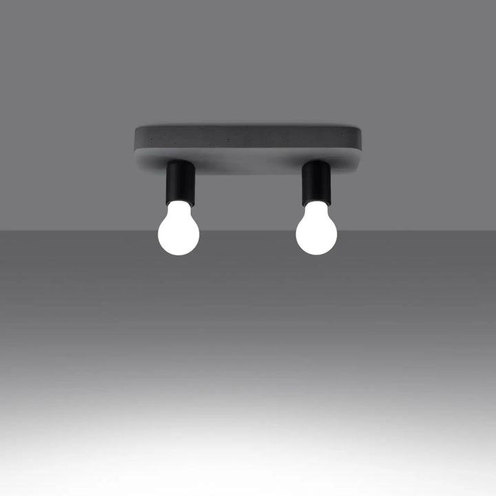 Plafonnier tavo gris béton moderne avec deux ampoules apparentes pour une ambiance unique et l’esthétique moderne