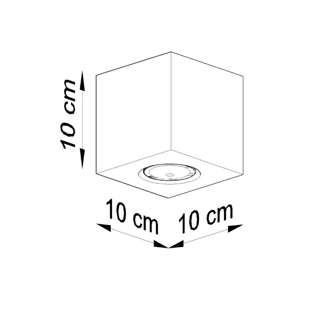 Luminaire plafonnier quad beton gris beton cube encastrable 10 cm design circulaire encastre plafond