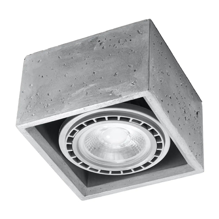 Luminaire plafonnier béton quatro gris carré encastré avec spot intégré pour plafond quatro sentez mieux