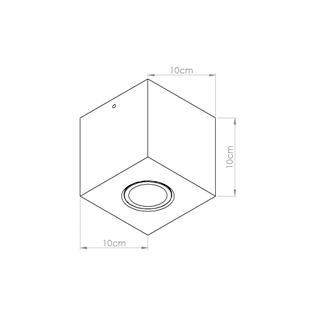 Minimalist plafonnier quad en béton vert olive de forme originale avec lampe encastrée circulaire intégré cube 10cm