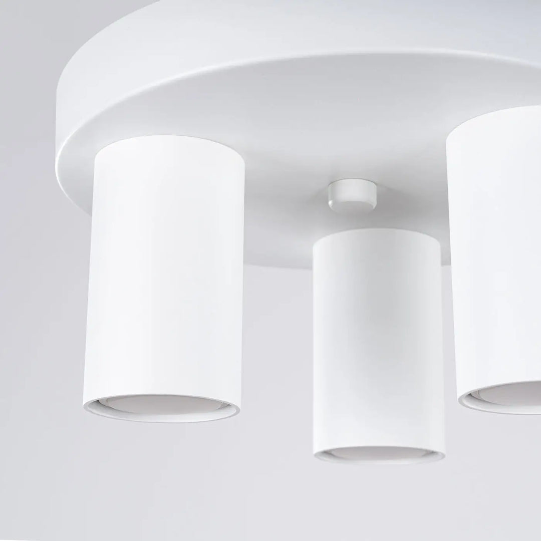 Plafonnier lagos blanc cylindrique avec trois ampoules modernes pour un caractère chic lampe lagos design