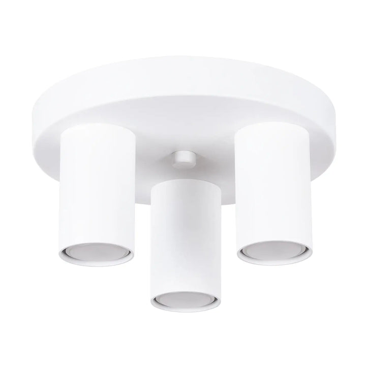 Plafonnier lagos blanc avec trois spots led cylindriques pour un caractère chic et une lampe lagos moderne