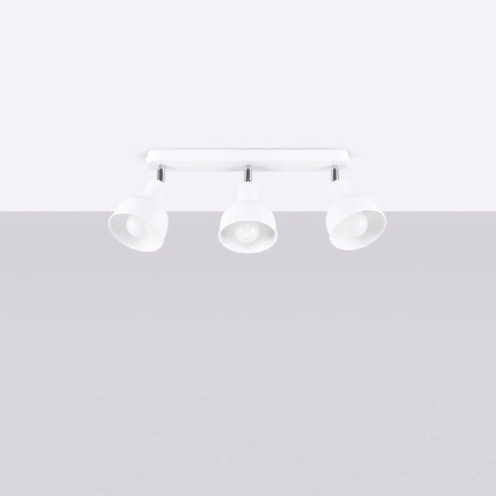 Luminaire plafond elba 3 blanc avec trois spots ajustables design minimalisme combiné et éléments subtils