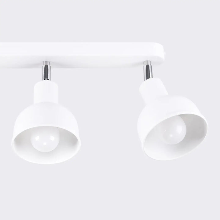 Luminaire plafonnier elba 3 blanc avec lampe elba à deux têtes chrome minimalisme combiné et éléments subtils