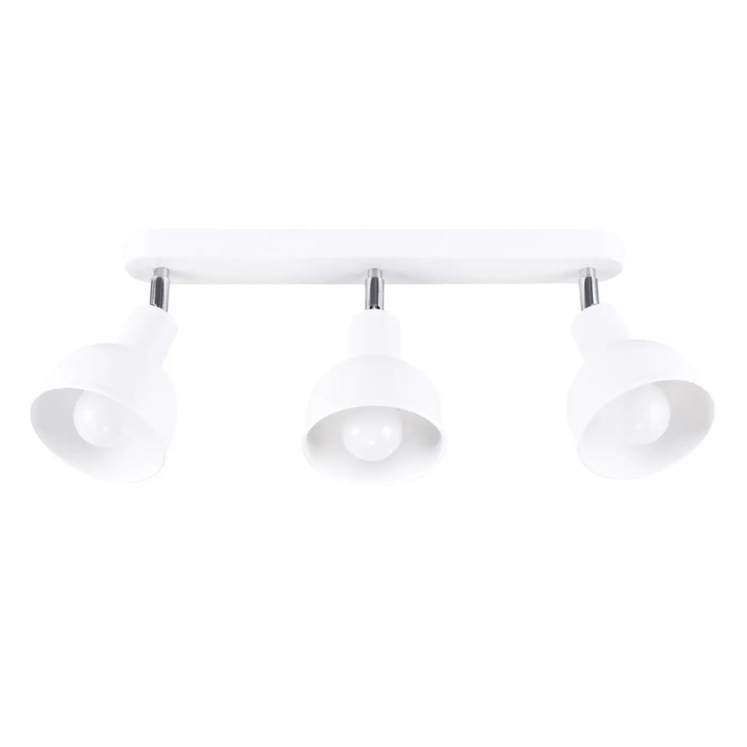 Luminaire plafonnier elba 3 blanc avec trois lampes elba en minimalisme combiné et éléments subtils chrome