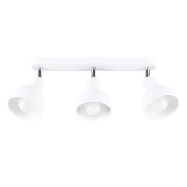 Luminaire plafonnier elba 3 blanc avec trois lampes elba en minimalisme combiné et éléments subtils chrome