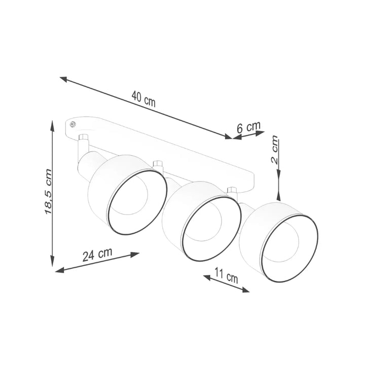 Luminaire plafonnier elba 3 blanc avec trois spots cylindriques blanc pour un minimalisme combiné et éléments subtils