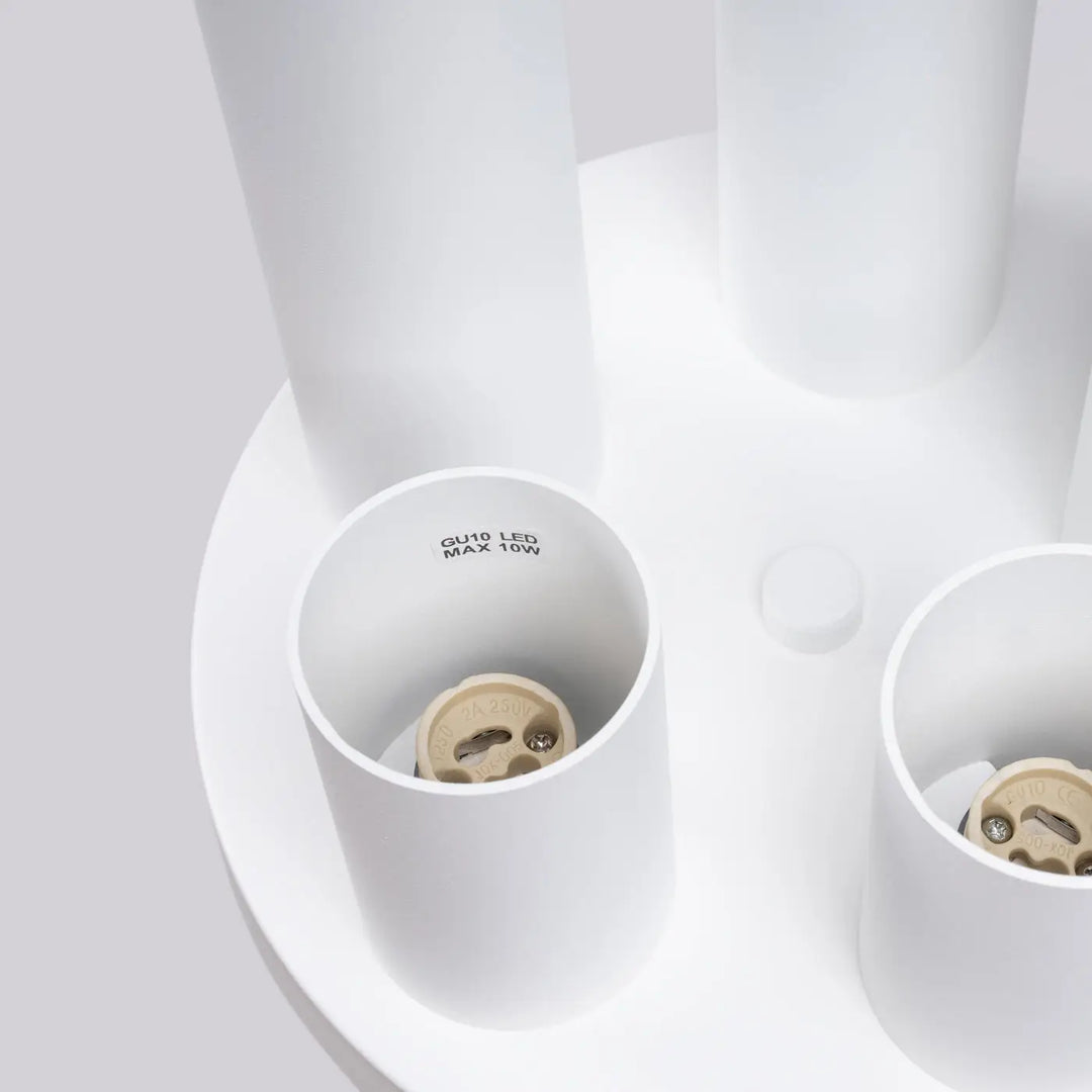 Plafonnier lagos 5p blanc avec douilles led gu10 beige conçu pour un caractère chic et une lampe lagos moderne