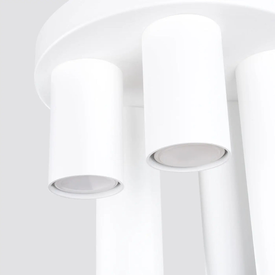 Plafonnier lagos 5p blanc avec lampe lagos cylindrique moderne pour un caractère chic et une illumination élégante
