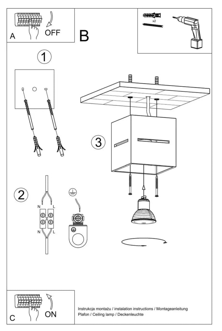 Plafonnier lobo blanc avec spectacle lumineux et tête orientable et perforation linéaire pour éclairage intérieur