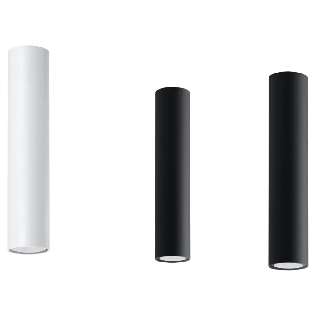 Plafonnier lagos blanc minimaliste en cylindre disponible en blanc et noir mat pour élégance moderne et lumière fonctionnelle