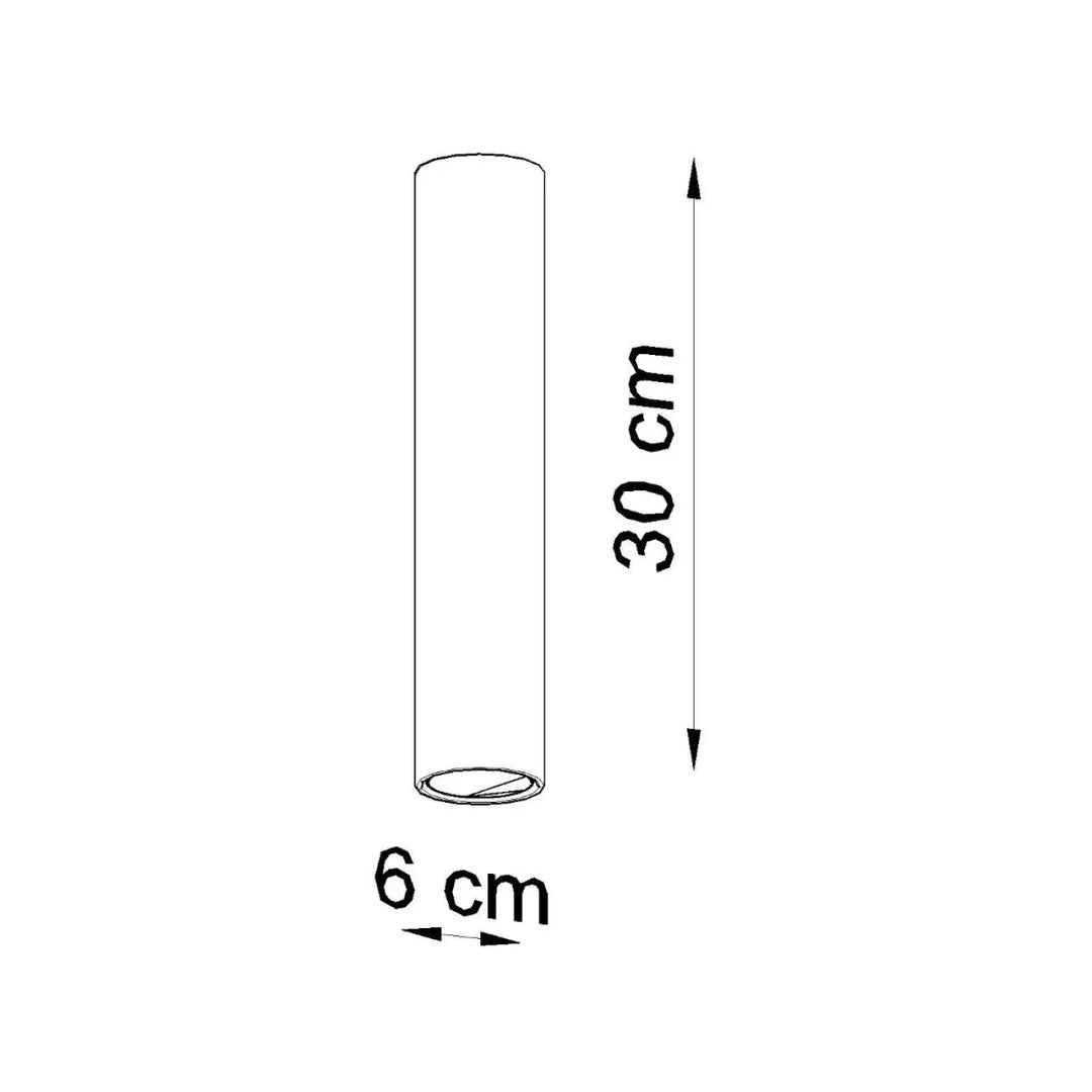 Luminaire plafonnier lagos blanc en verre transparent cylindre de 30 cm pour élégance moderne et lumière fonctionnelle