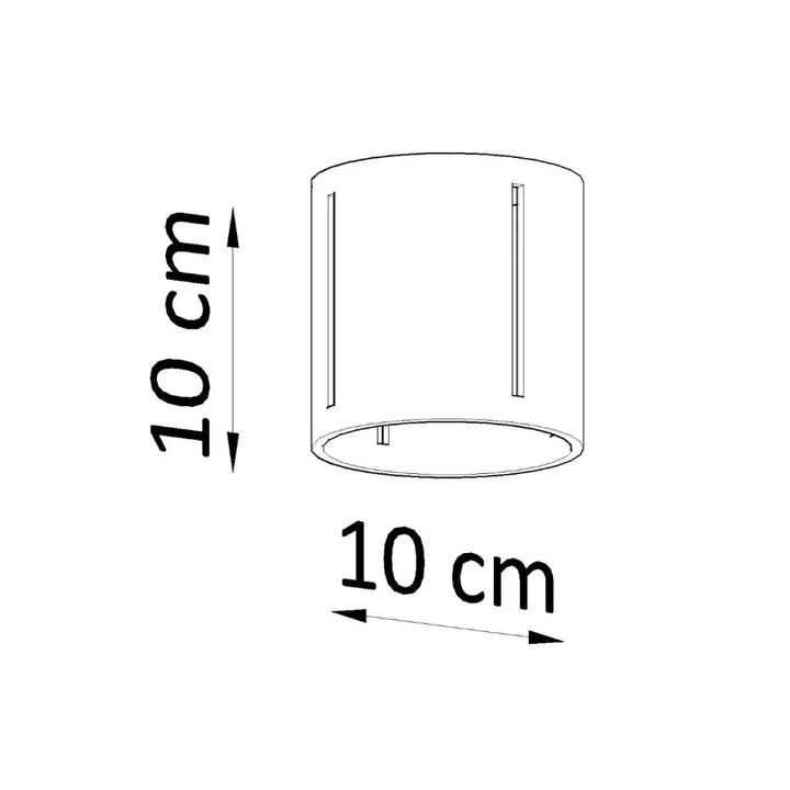 Plafonnier inez blanc minimaliste avec forme géométrique cylindrique diamètre 10 cm hauteur 10 cm en art linéaire noir