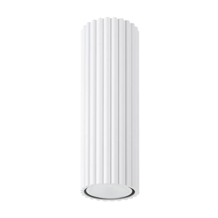 Plafonnier Karbon 20 blanc avec ampoules gu10 interchangeables et design minimaliste en céramique flûtée