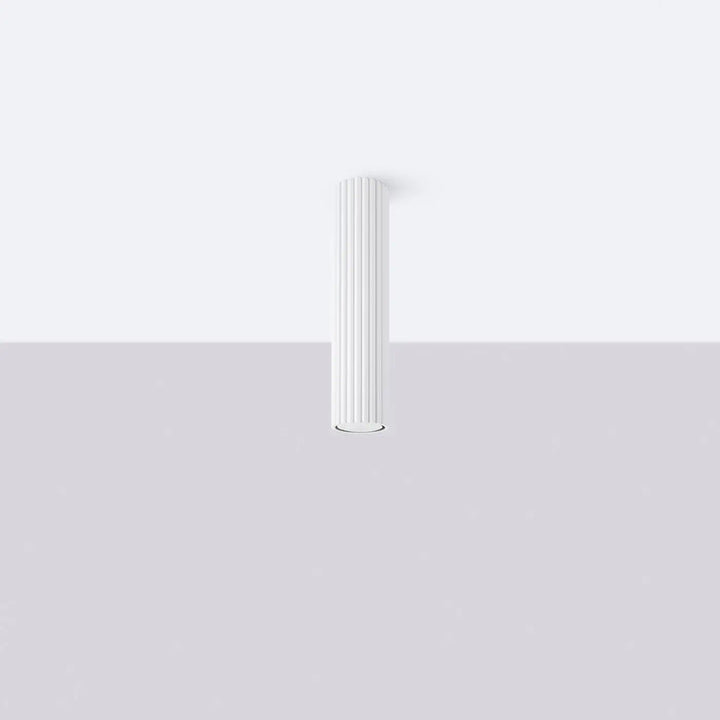 Luminaire plafonnier karbon 30 blanc design minimaliste avec ampoules gu10 interchangeables et flûté verticalement