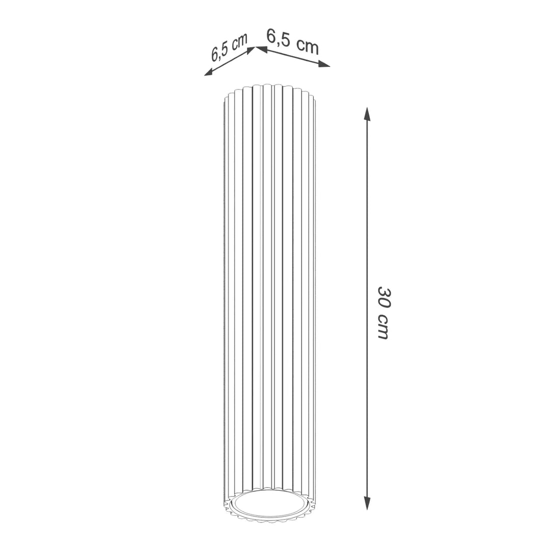Plafonnier karbon allie de 30 cm blanc avec design minimaliste flûté et ampoules gu10 interchangeables