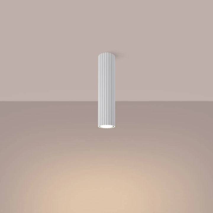 Plafonnier karbon allie design minimaliste blanc cylindre fluté avec ampoules gu10 interchangeables à lumière chaude