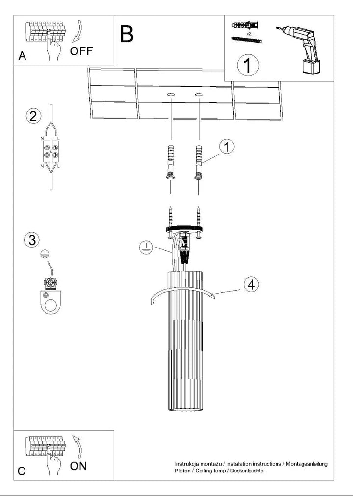 Luminaire plafonnier karbon allie en métal blanc avec corps cylindrique rainuré et ampoules gu10 interchangeables design minimaliste