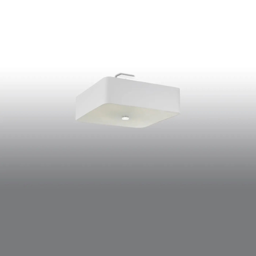 Plafonnier lampe lokko blanc avec contour distinct et diffuseur en verre dépoli aux couleurs classique
