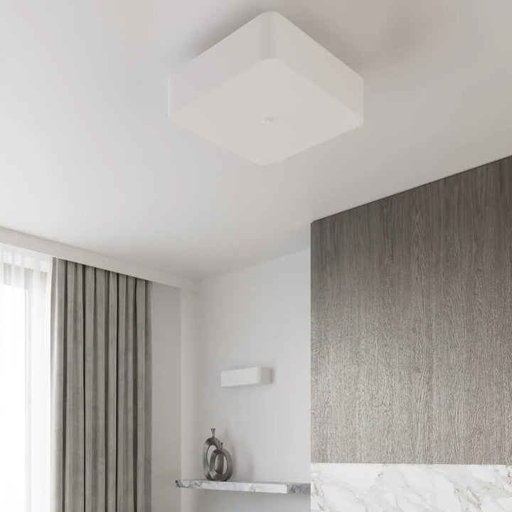 Luminaire plafonnier lampe lokko blanc avec contour distinct et couleurs classique design carré moderne